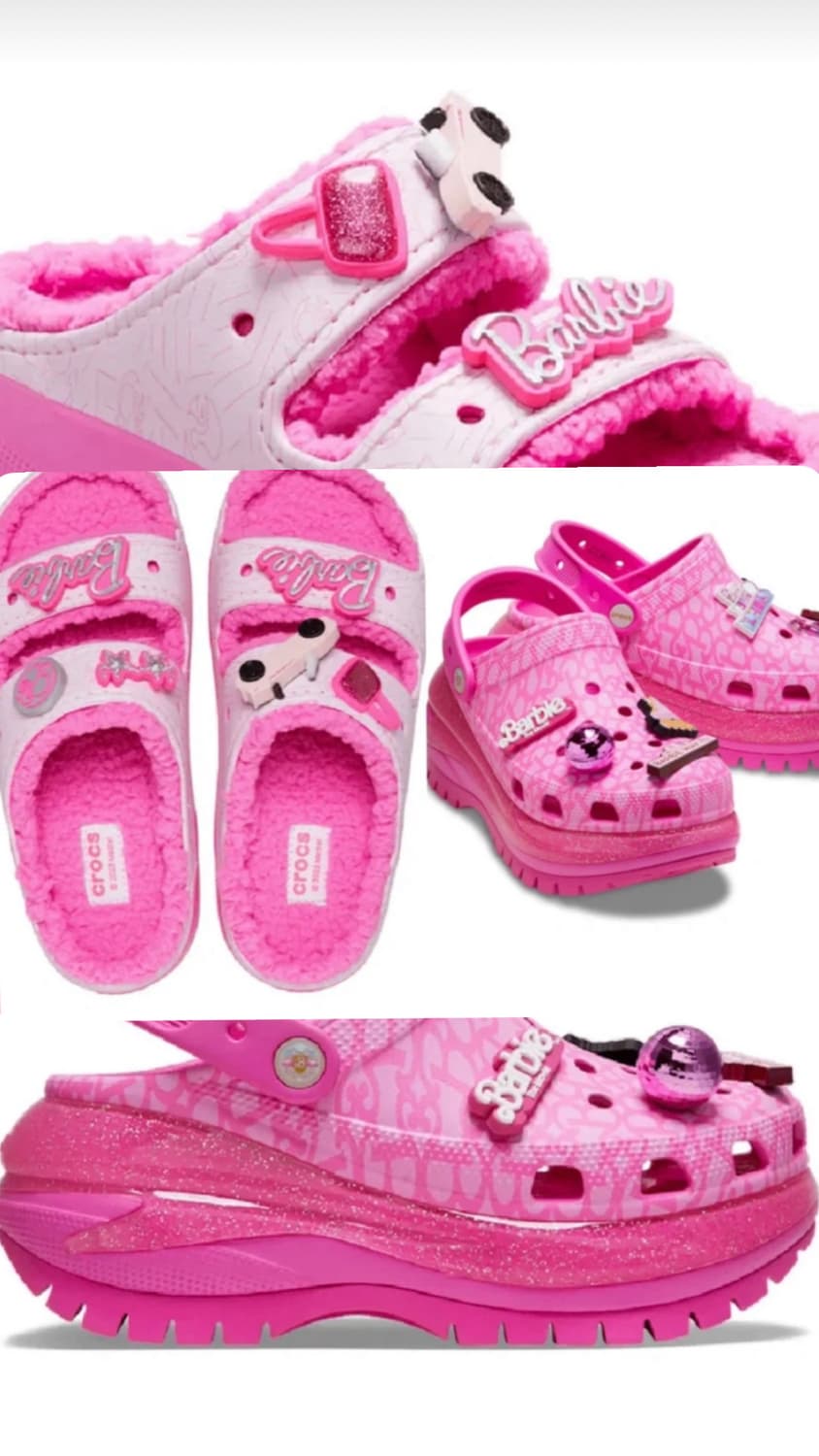 바비콜라보 한정판 크록스240 (옵션:털슬리퍼,메가크록스) 상품이미지1