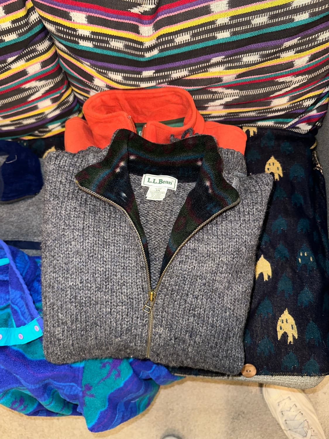 80’s LL Bean material knit half zip-up 상품이미지3