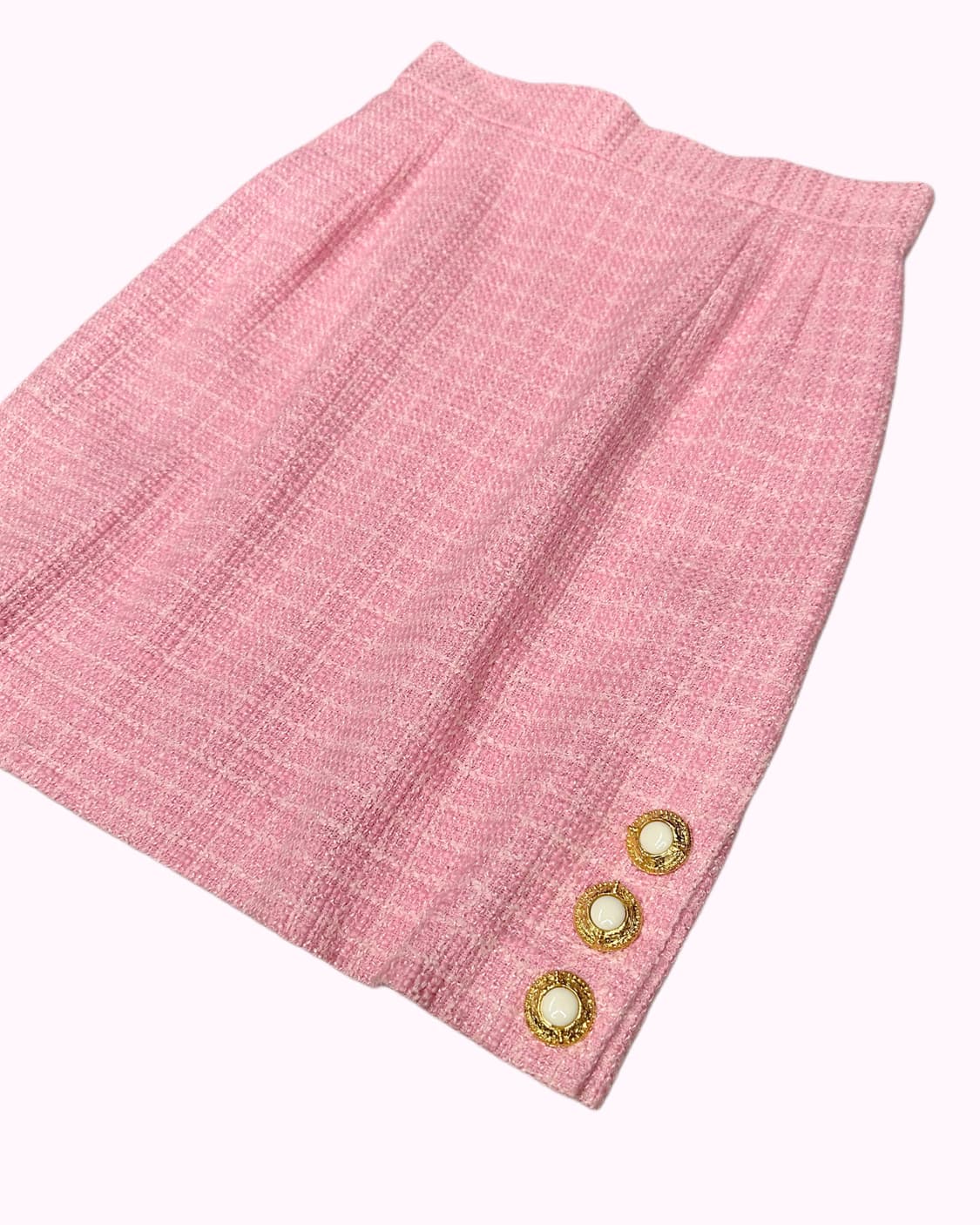 pink tweed button skirt 상품이미지2