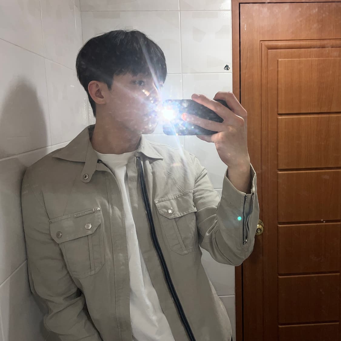 아르마니 익스체인지 밀리터리 코튼 셔츠 지퍼 자켓 상품이미지2