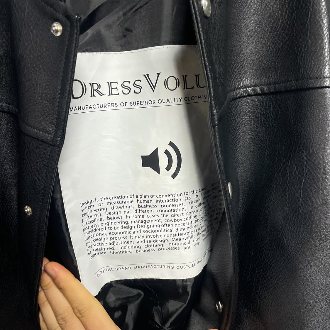 드레스볼륨 블랙 페이크 레더 봄버 자켓 상품이미지7