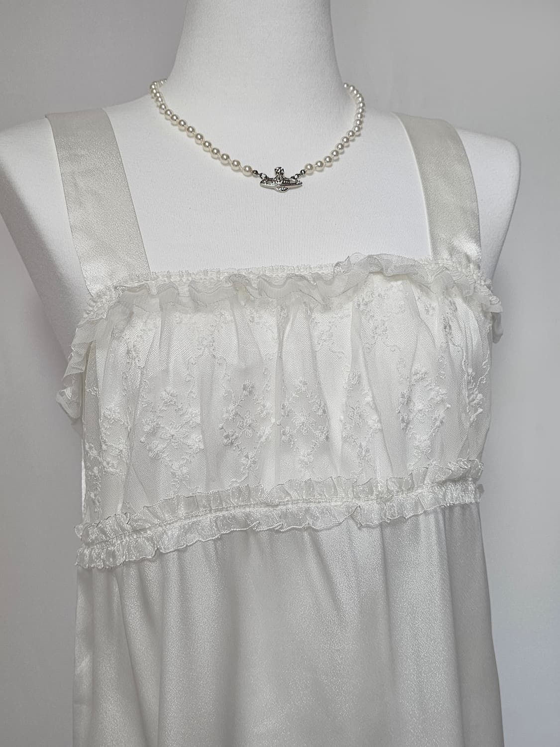 White lace slip dress 상품이미지2