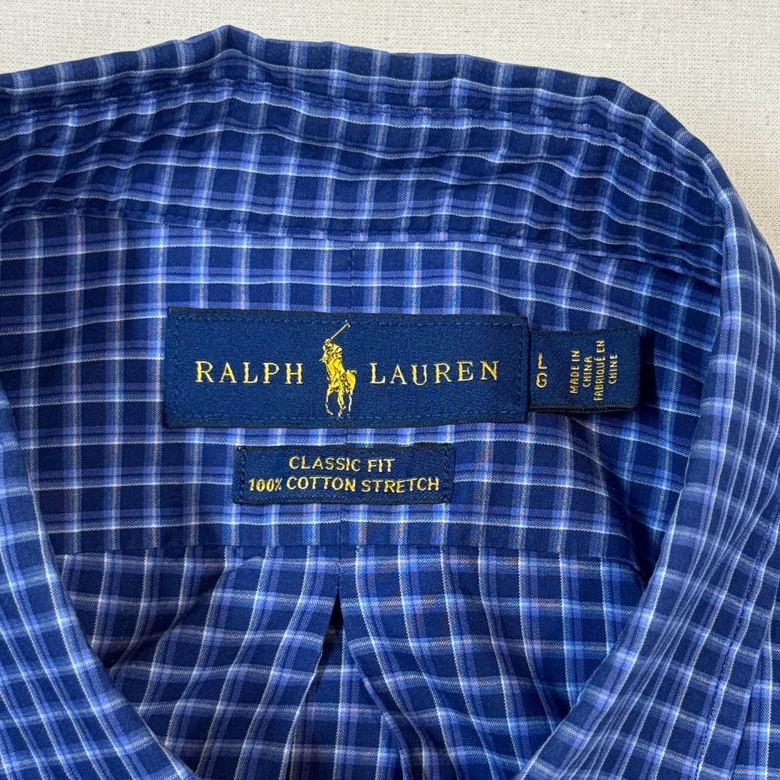 L) 폴로 랄프로렌 블루 체크 포플린 반팔 셔츠 상품이미지6