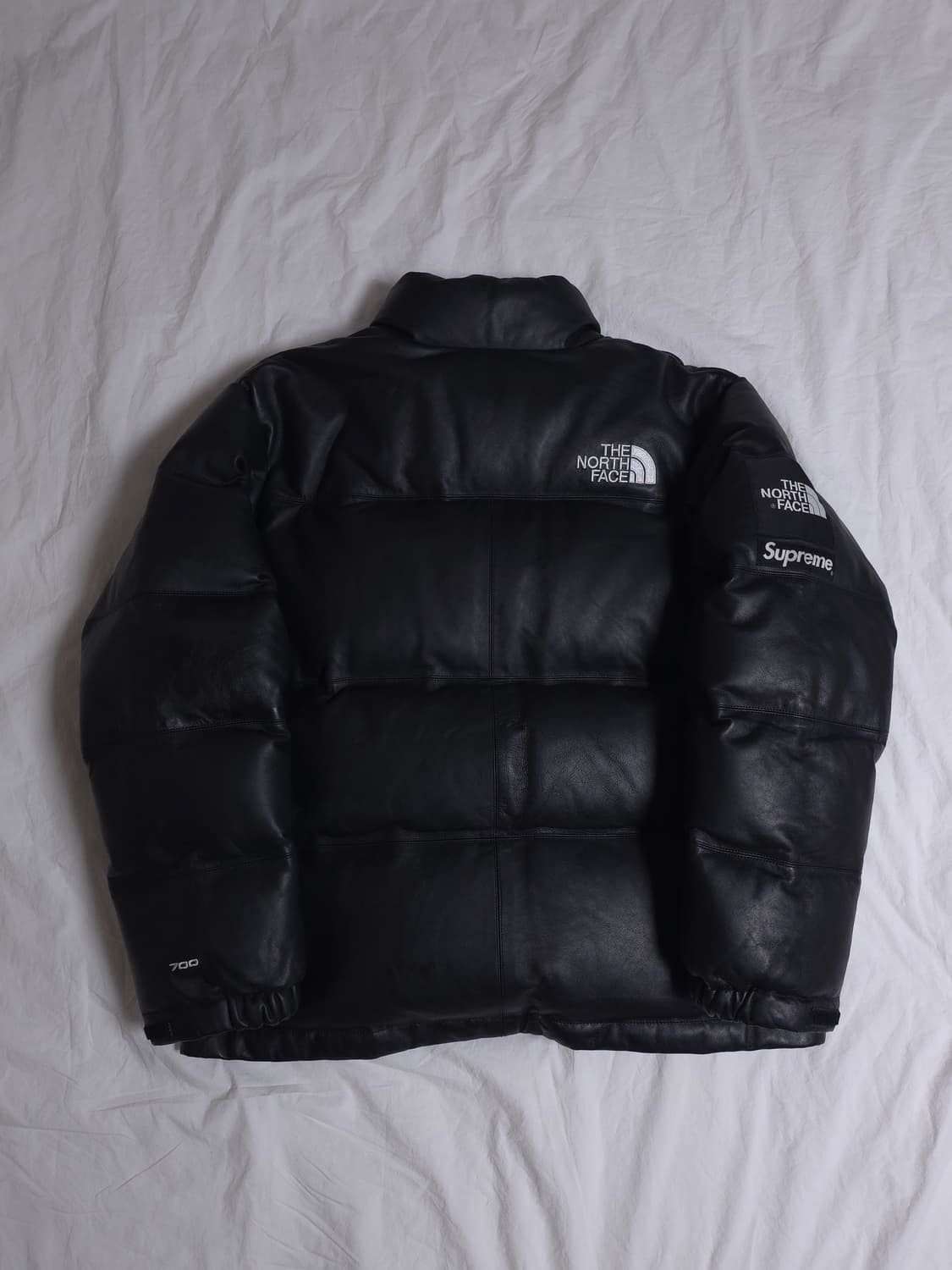 [L] 슈프림 노스페이스 레더 눕시 패딩 블랙 상품이미지2