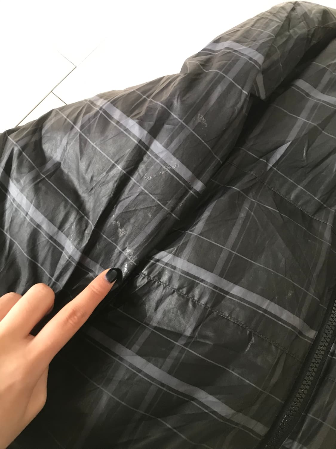 나이키 체크 블랙 리버시블 패딩 상품이미지10