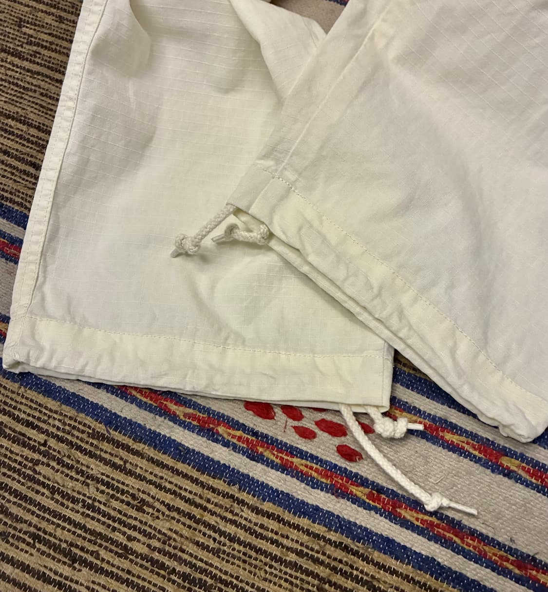 (28~32)Hinson 힌슨 립스탑 카고 밀리터리 벌룬팬츠 화이트 상품이미지5