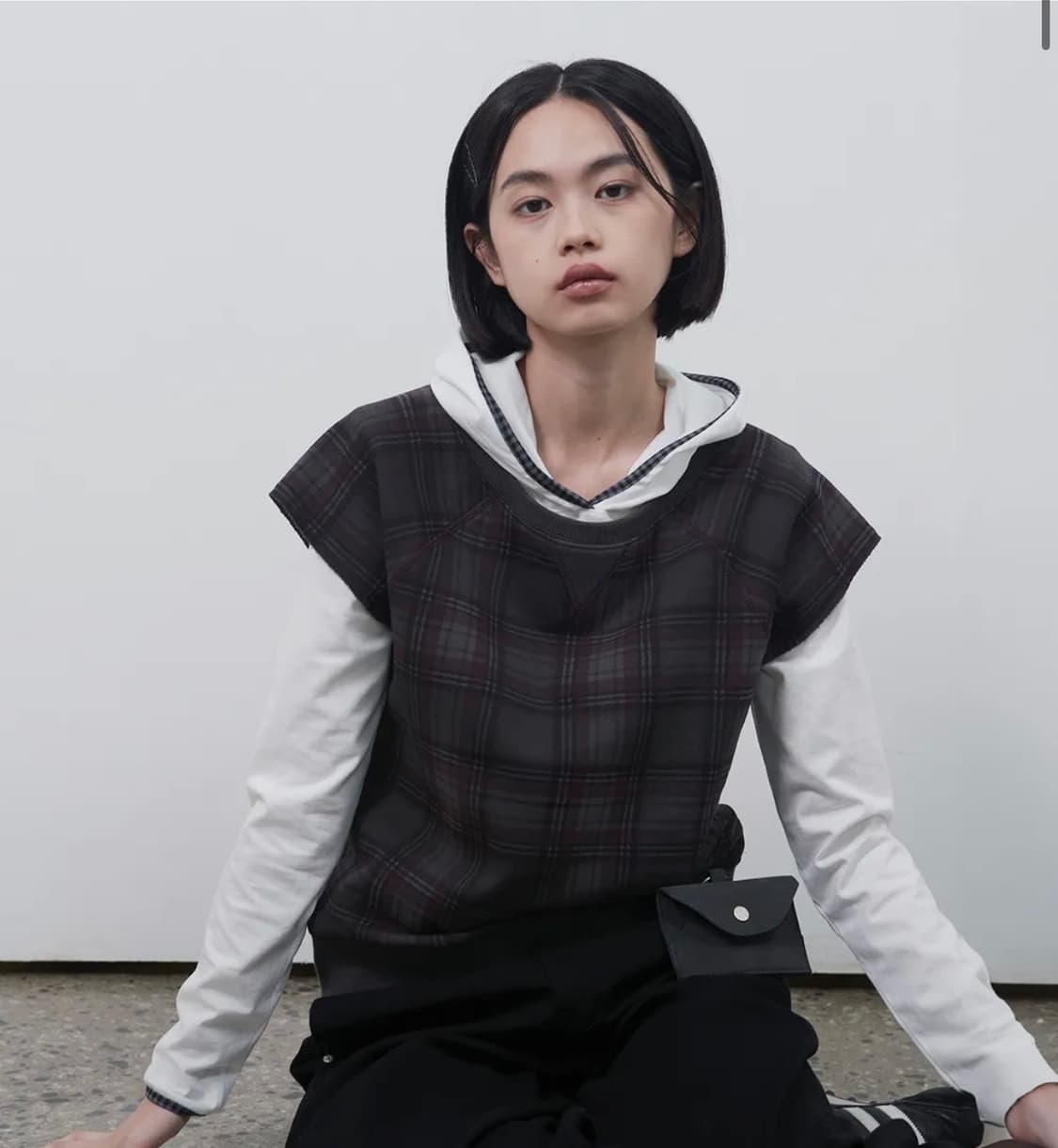 오헤시오 check short sleeves sweatshirt 상품이미지1