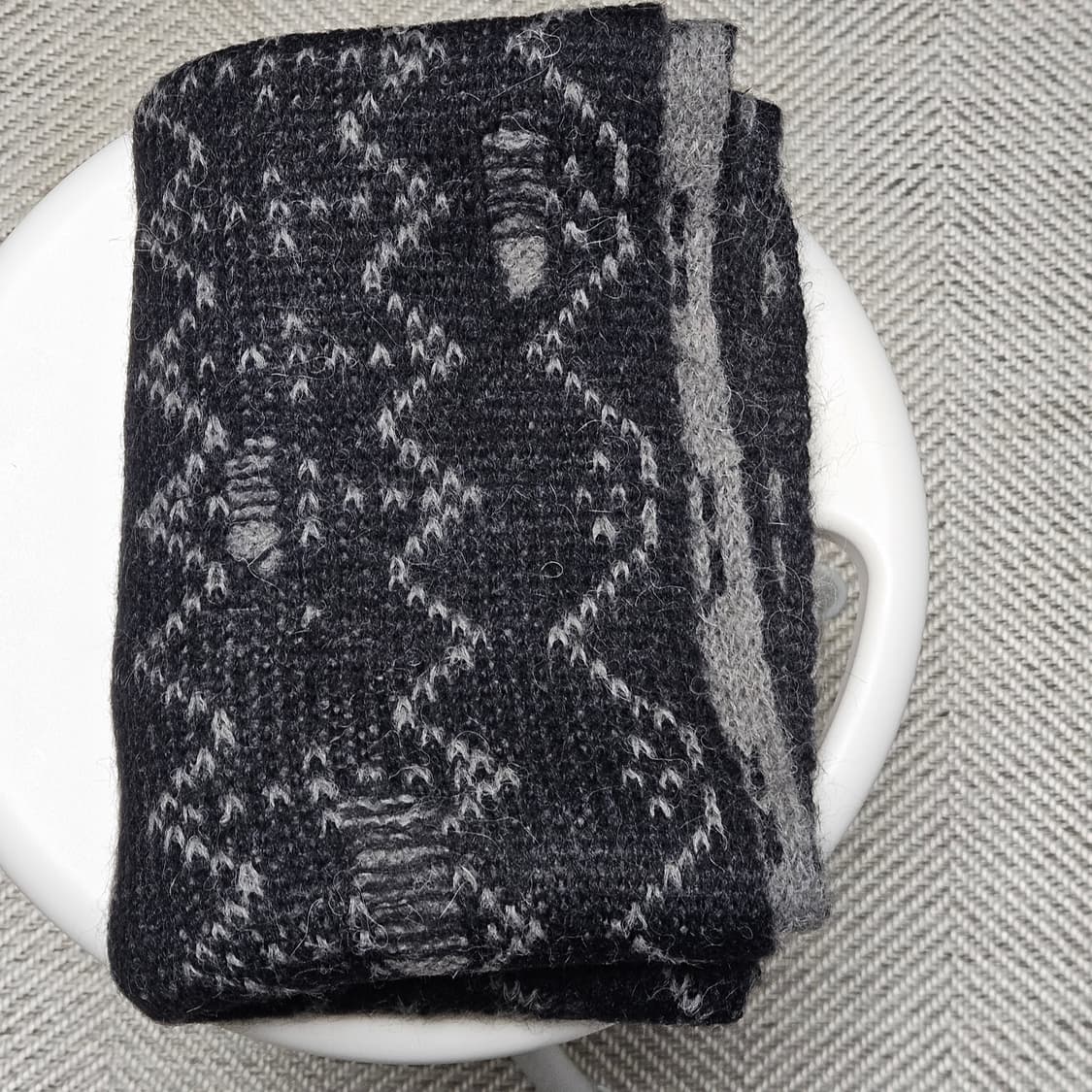 폴리테루 에스닉 패턴 머플러 노르딕 블랙 상품이미지2