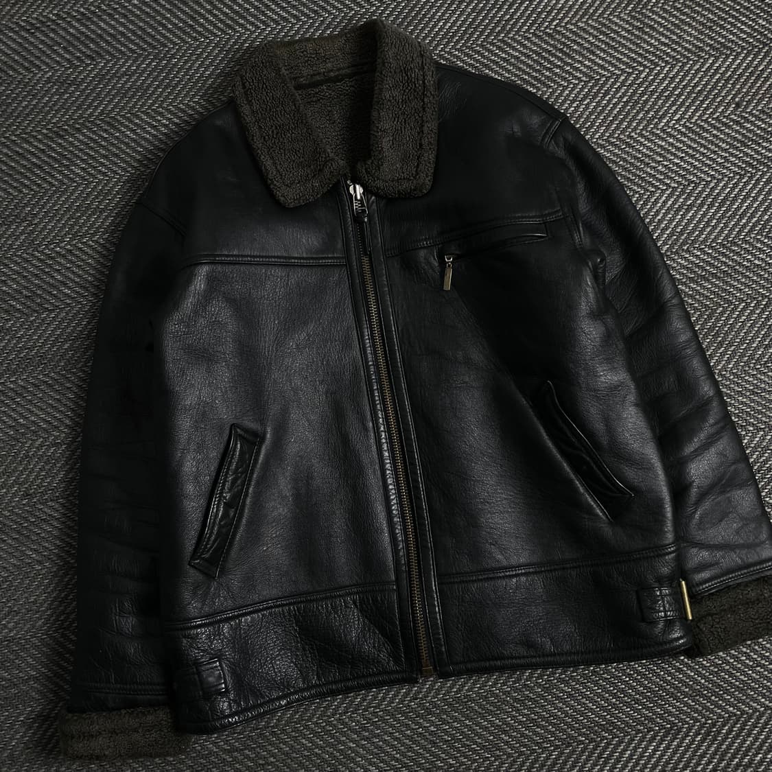 빈티지 양가죽 무스탕 자켓 블랙y 3193 상품이미지1