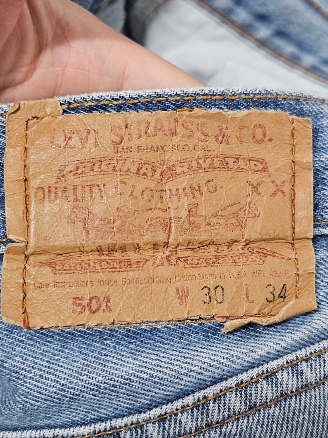 90s USA levi's 501 스트레이트 데님팬츠 30사이즈. 상품이미지4
