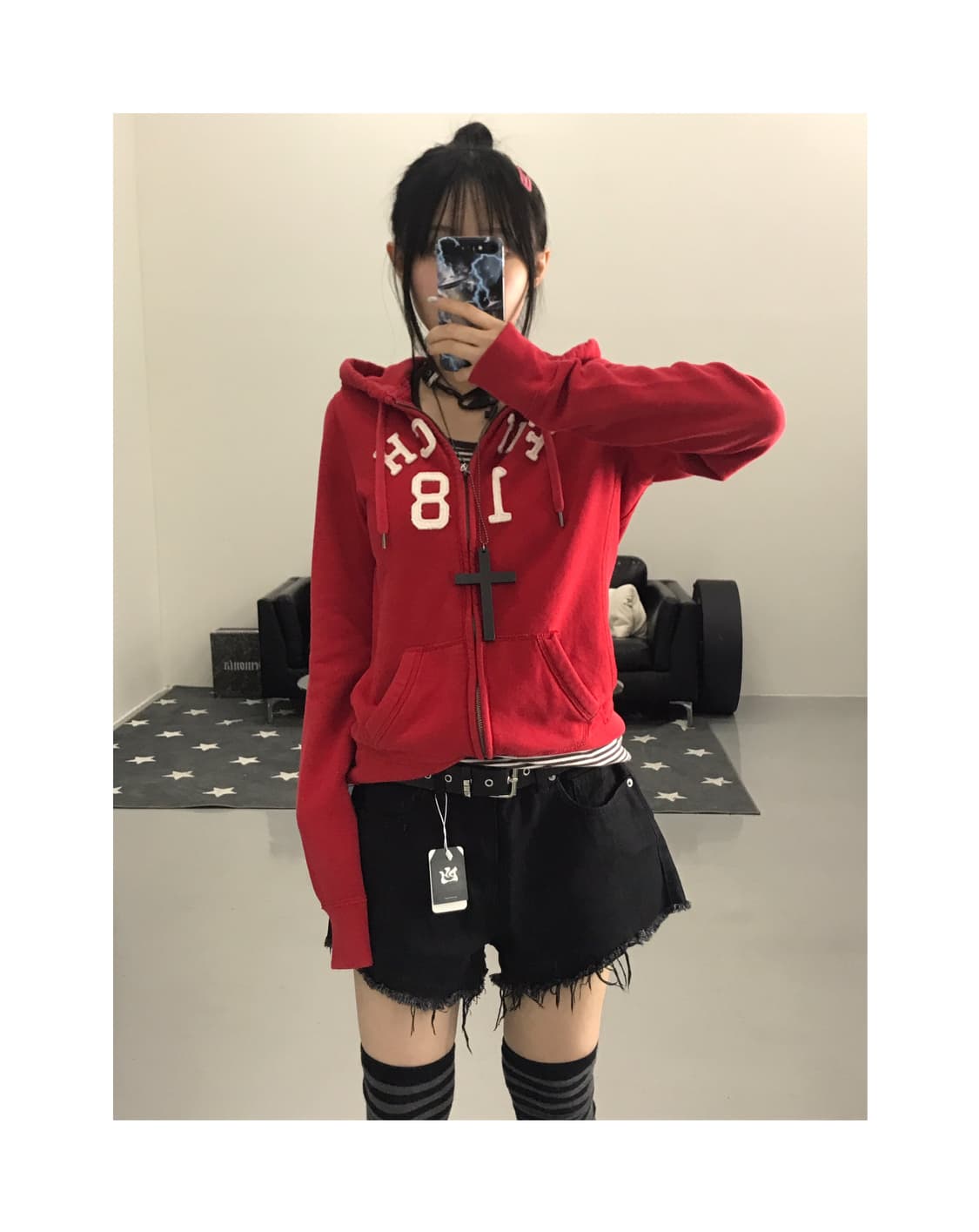 Abercrombie & Fitch Red Zip Up Hoodie 상품이미지1