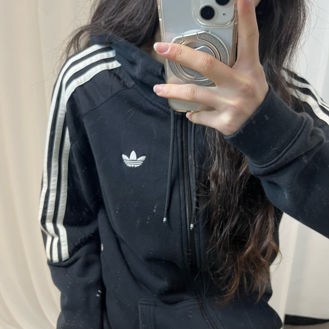 Adidas Black Firebird Zip Hoodie 상품이미지3
