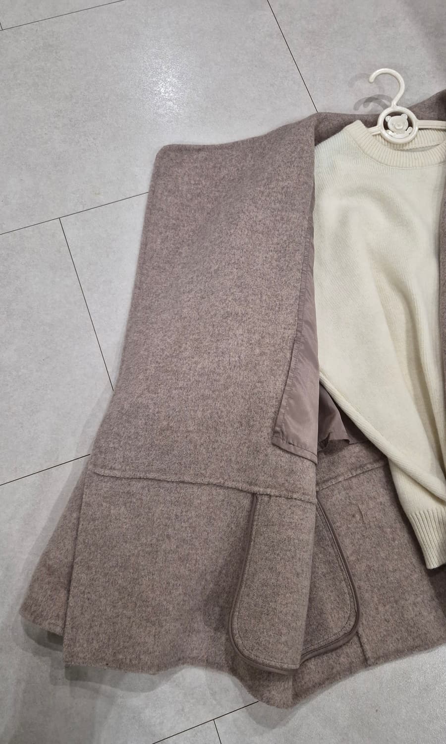 벨트 울 코트 토프 베이지 free 상품이미지7