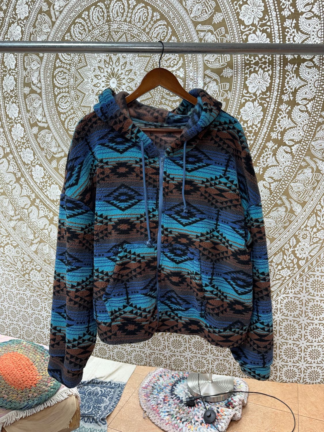 빈티지 에스닉 나바호 후드 후리스 자켓 상품이미지3