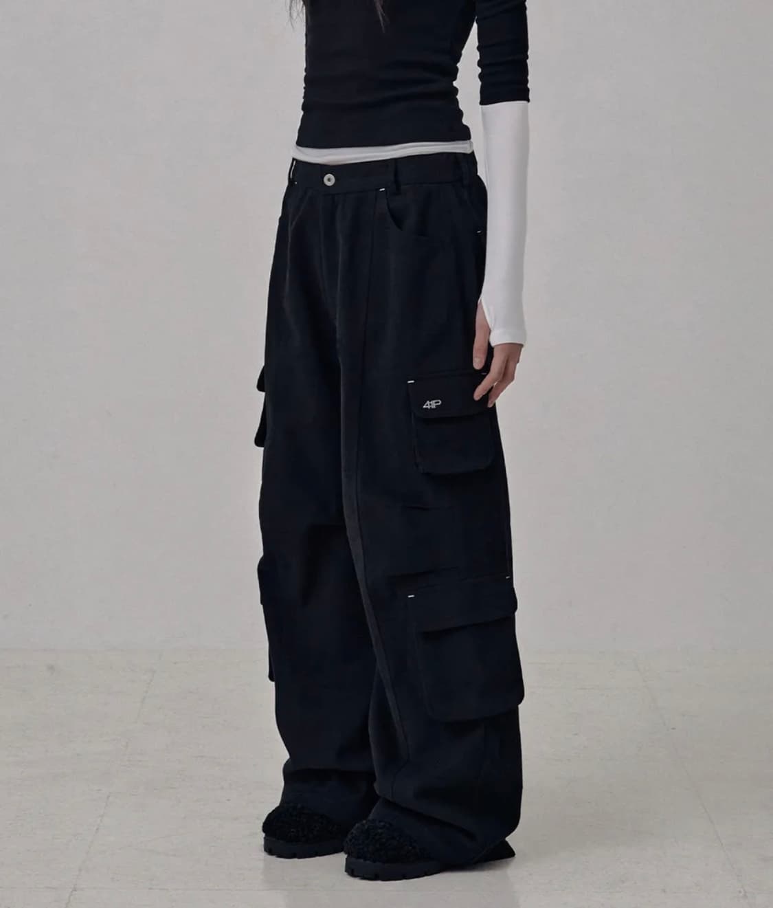 새상품) 41pray Cargo Wide Pants / Black 상품이미지1