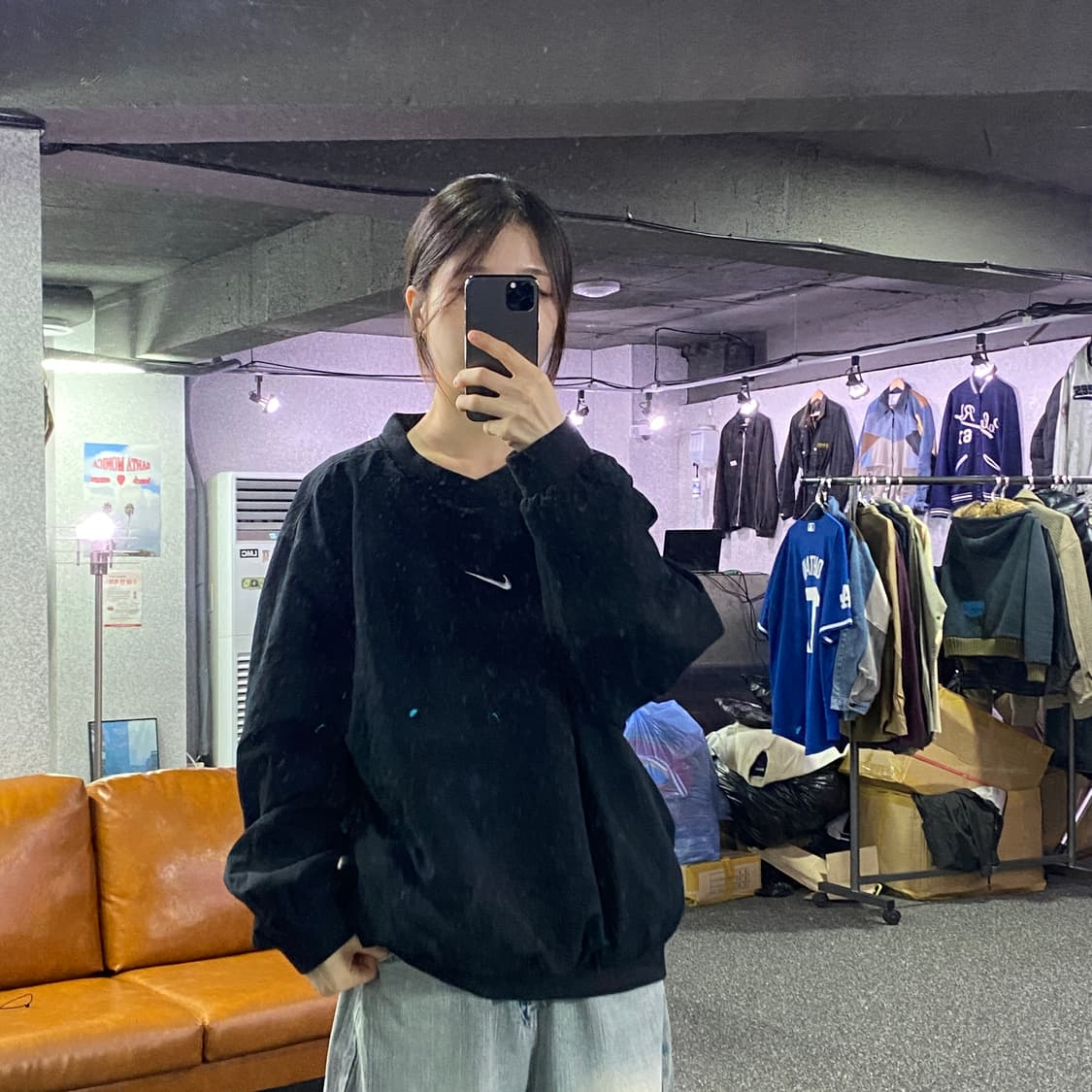 나이키 미들스우시 블랙 웜업 B3080 상품이미지1