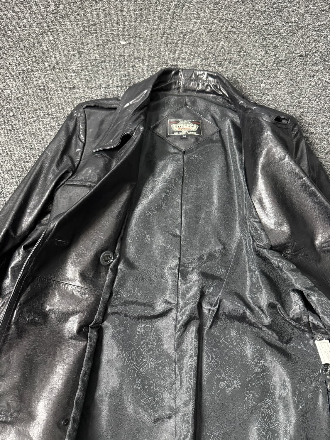 빈티지 레더 트렌치 코트 상품이미지4