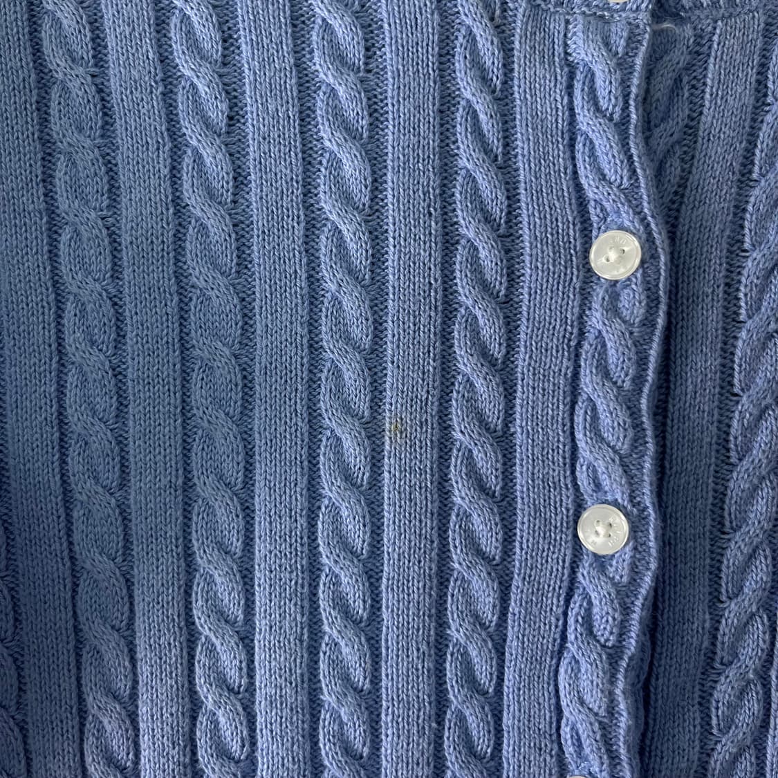 W 95 폴로랄프로렌 스카이블루 꽈배기 가디건 상품이미지5