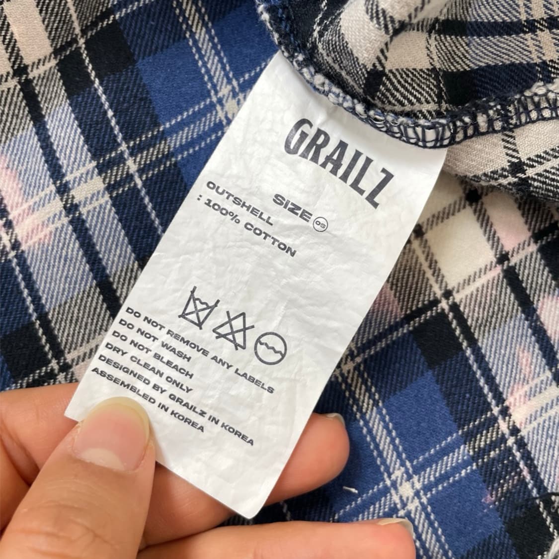 그레일즈 Grailz 블루 블리치 워시드 빈티지 체크셔츠 F 상품이미지3