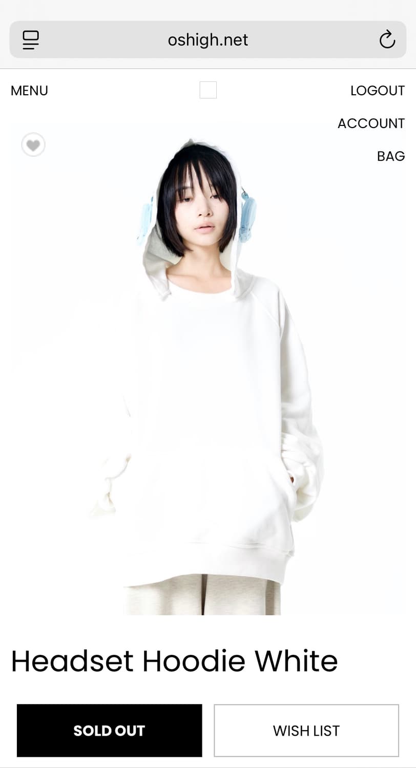 오스하이 헤드셋 후드티 상품이미지1