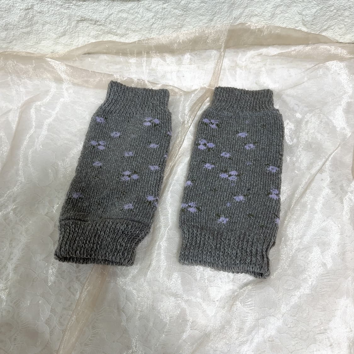 빈티지 꽃 무늬 니트 발토시 레그워머 상품이미지1