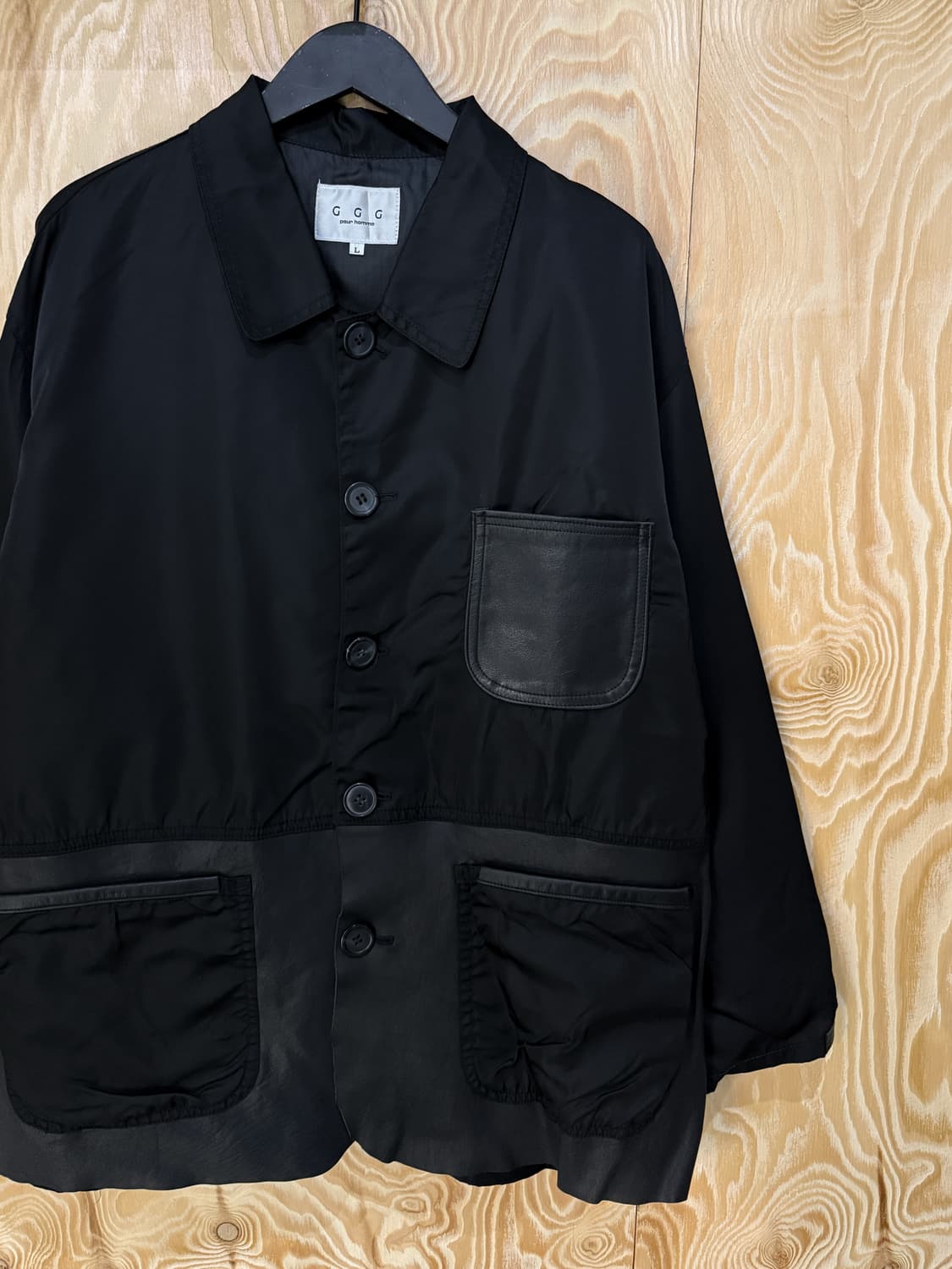 GGG 뿌르 옴므 90s 나일론 레더 자켓 상품이미지3
