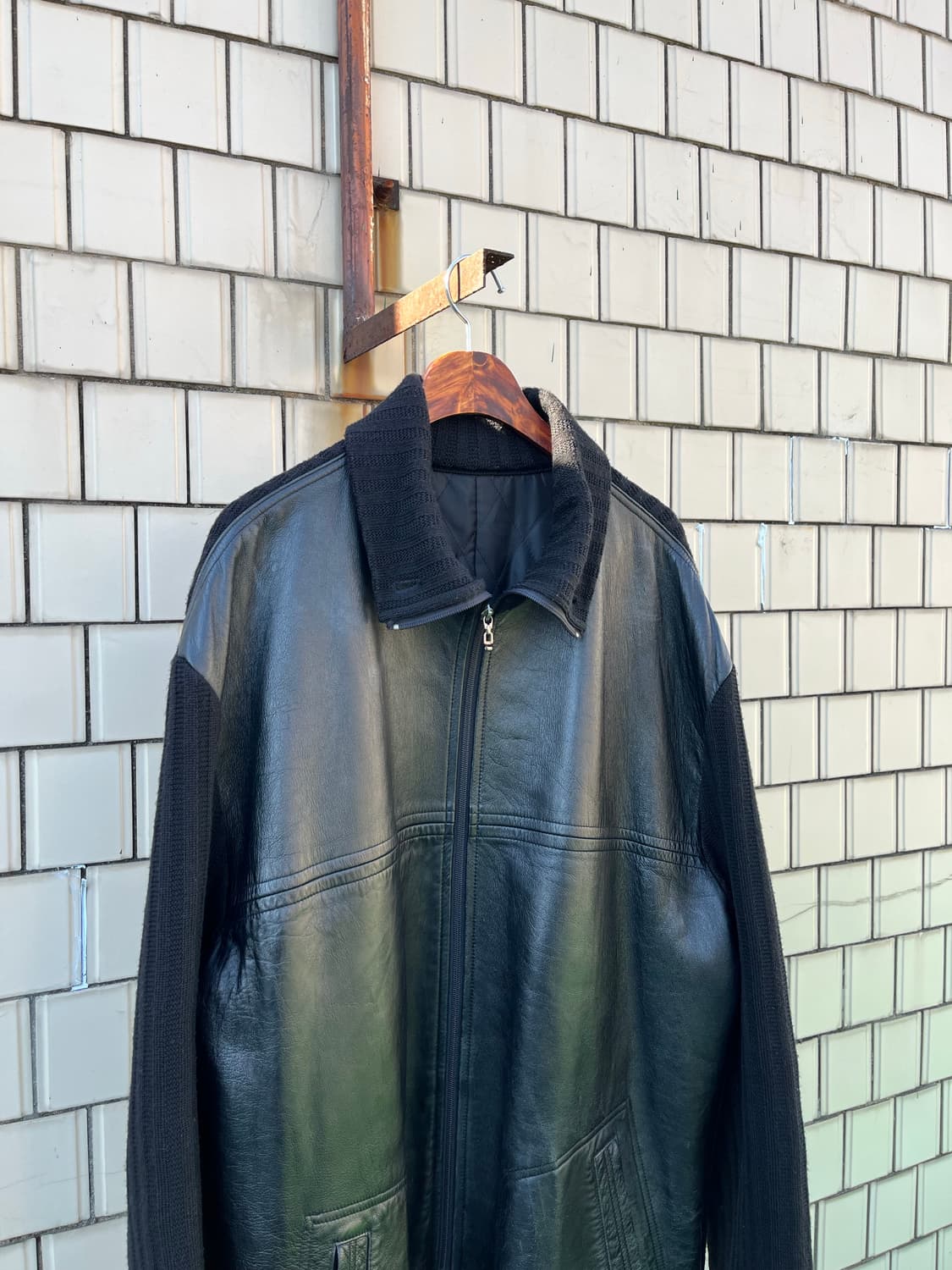 Antrope 양가죽 니트 도킹 코트 상품이미지2