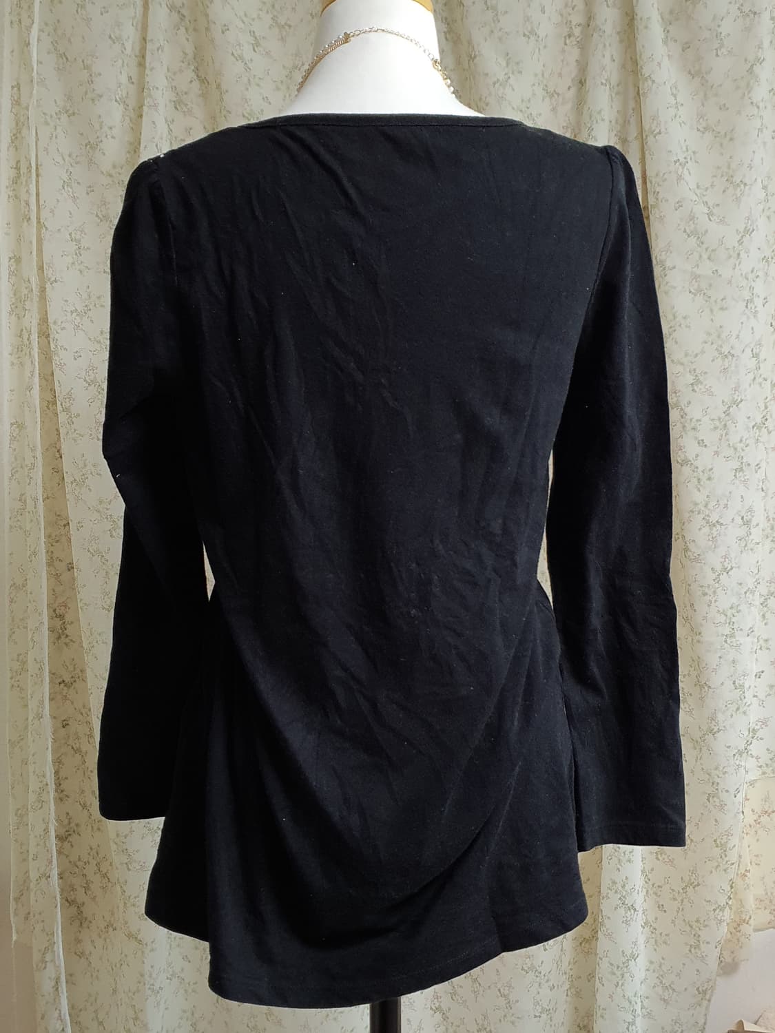 [일본빈티지] 너드모리 블랙 도트 레이스 긴팔 티셔츠 상품이미지3