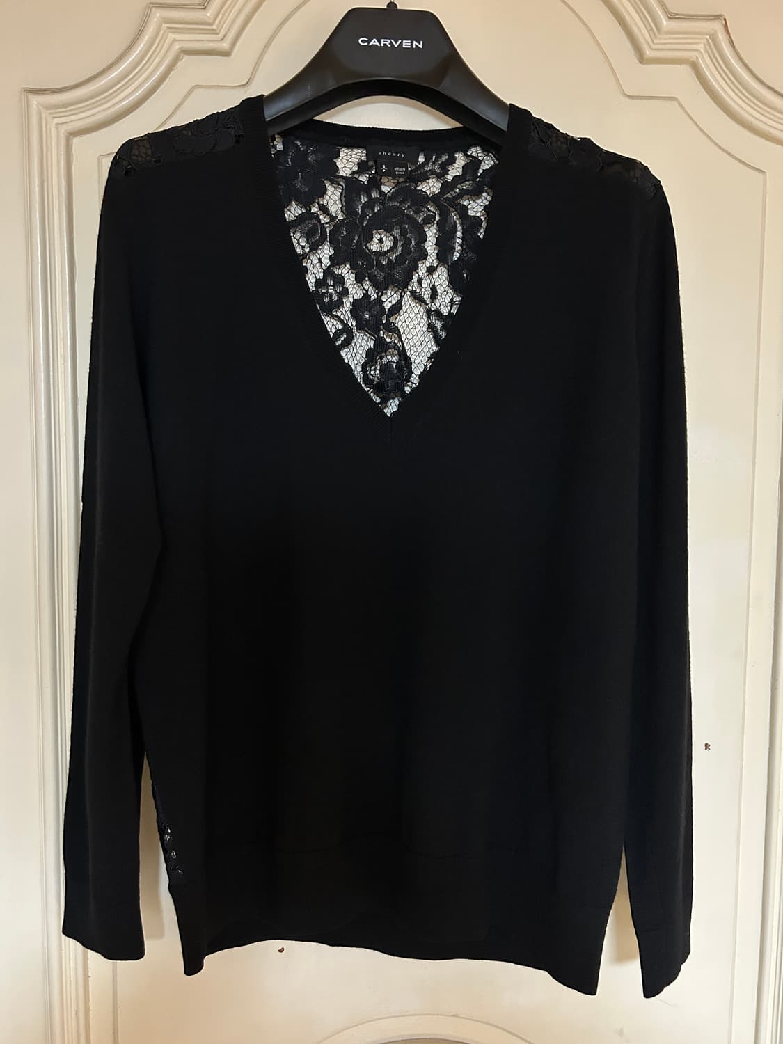 띠어리 레이스 시스루백 니트 상품이미지1