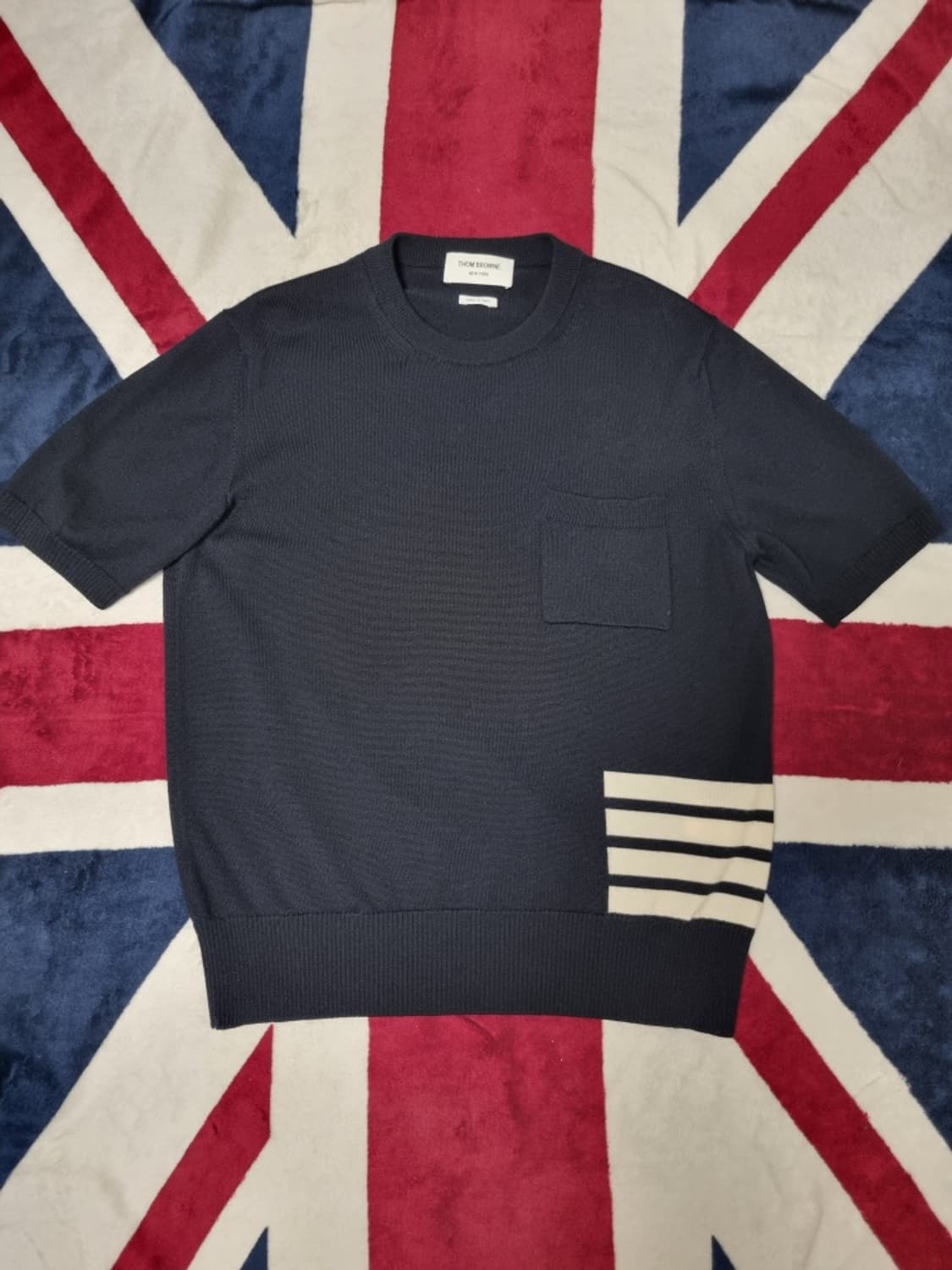 톰브라운 사선 니트 반팔 상품이미지1