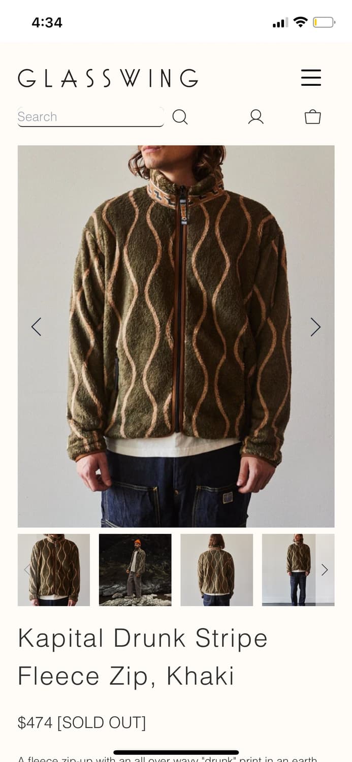 캐피탈 드렁큰스트라이프 후리스 집블루종 상품이미지9