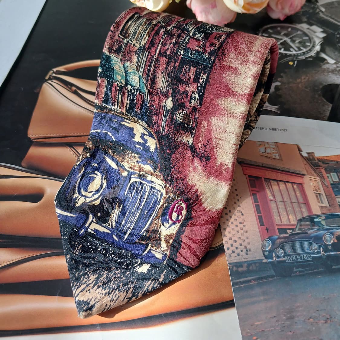 니노 세루티 실크 아트 패턴 넥타이 9.2cm A+등급 A19758 상품이미지4