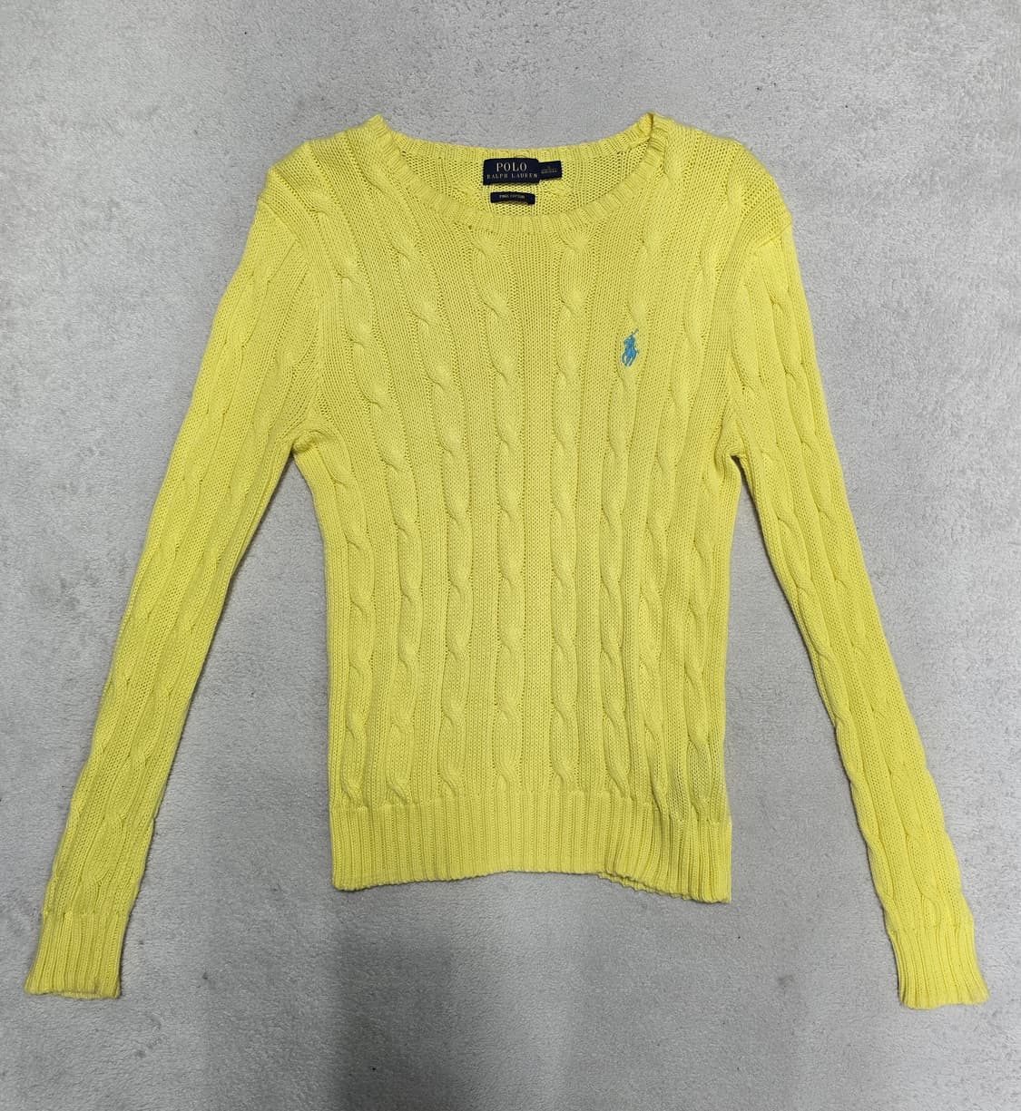 폴로 랄프로렌 옐로우 케이블 니트 S 상품이미지1
