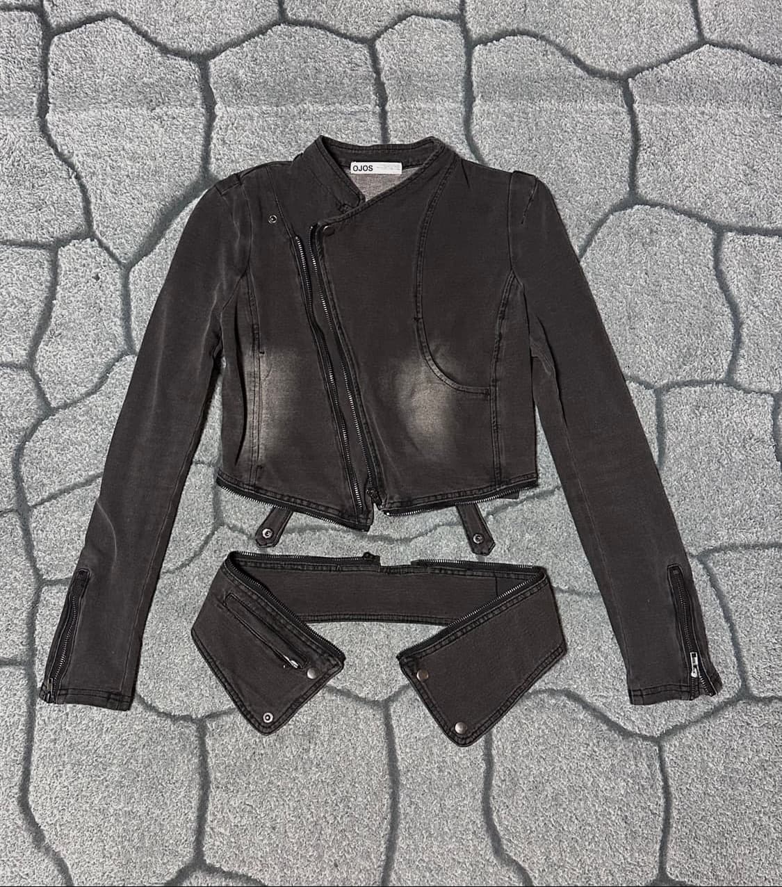 오호스 스판 데님 라이더 자켓 상품이미지6