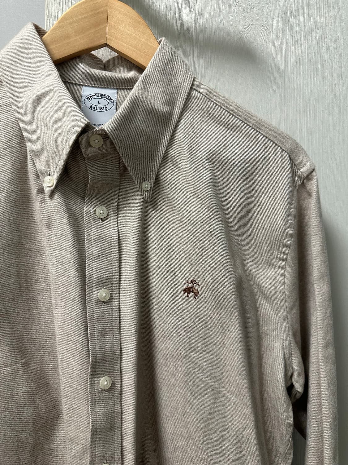 브룩스브라더스 베이지 플란넬 셔츠[L] 상품이미지1