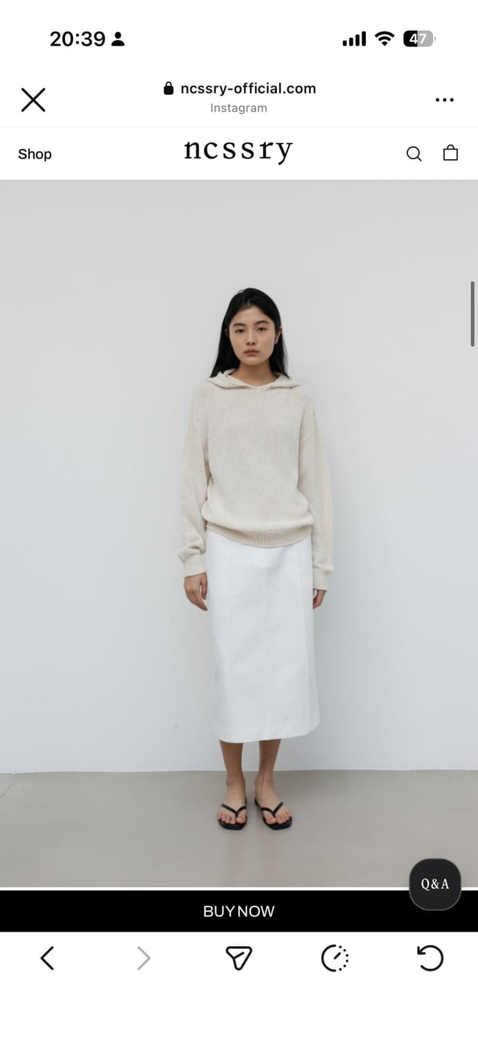 네세서리 Cotton Hooded Knit (Cream) 상품이미지2