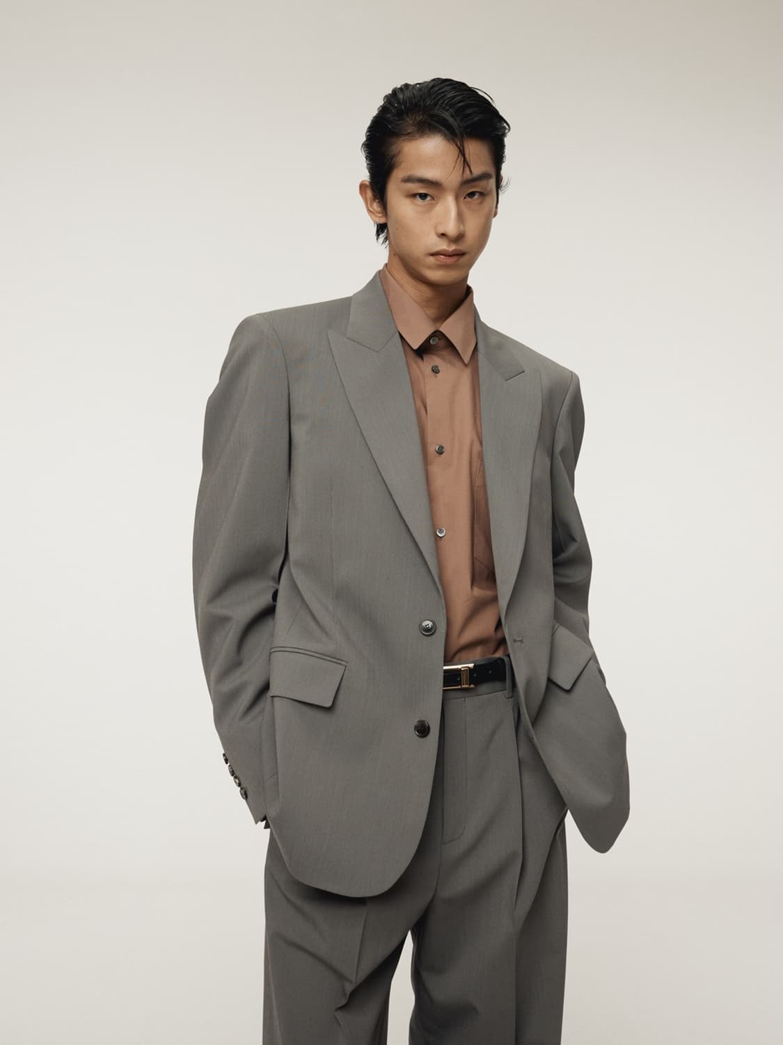 렉토 25FW 파우더리 코튼 웨스턴 셔츠 러스트 핑크 상품이미지1