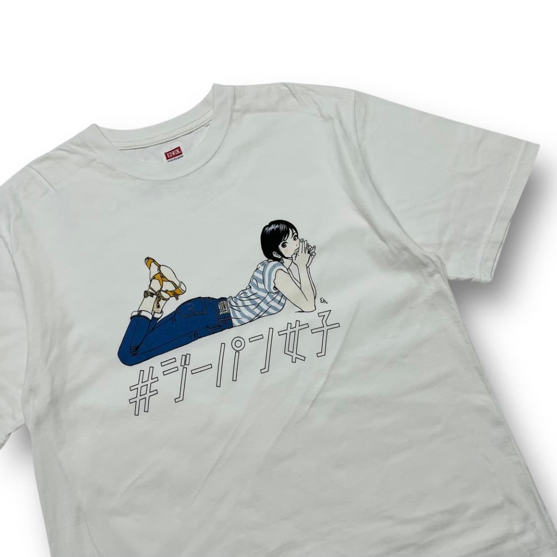 에드윈 x 에구치 소녀 빈티지 화이트 반팔 티셔츠 상품이미지2