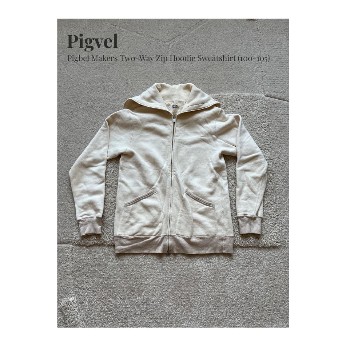 Pigvel Makers 오트밀 집업 후드 스웨트셔츠 (95-100) 상품이미지1