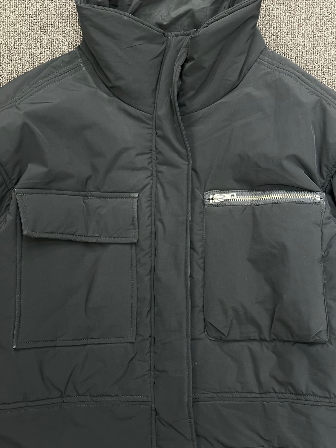 2)빈티지 빅포켓 크롭 블랙 패딩 상품이미지3