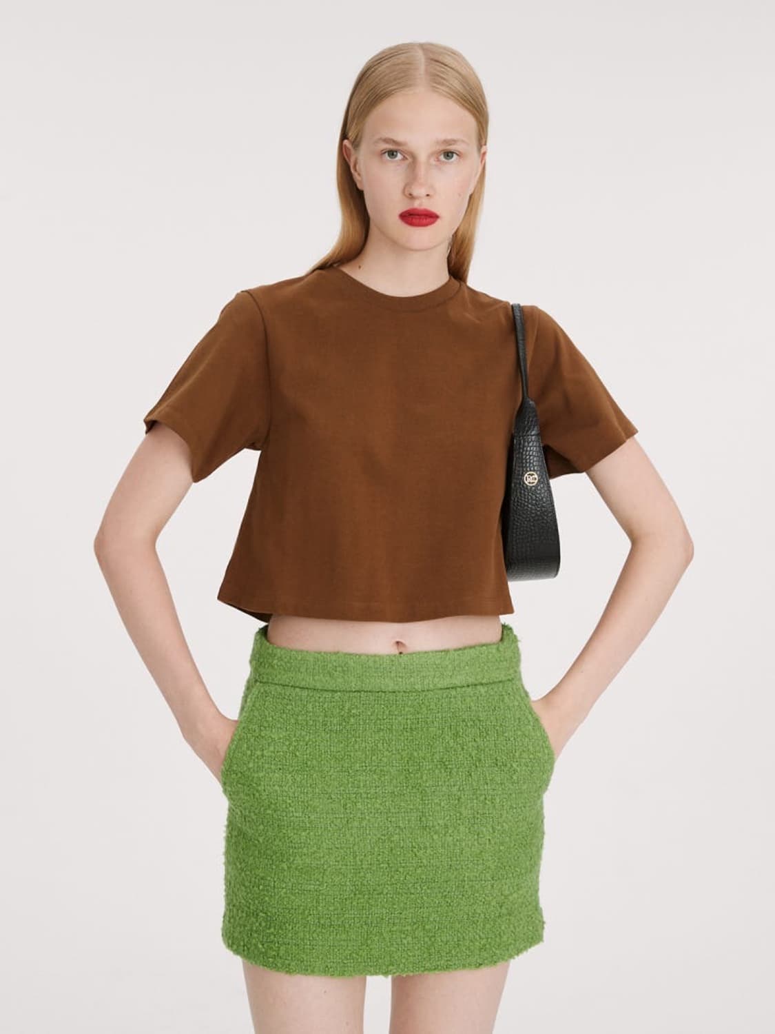 홀리데이 그린 부클 미니스커트 상품이미지3