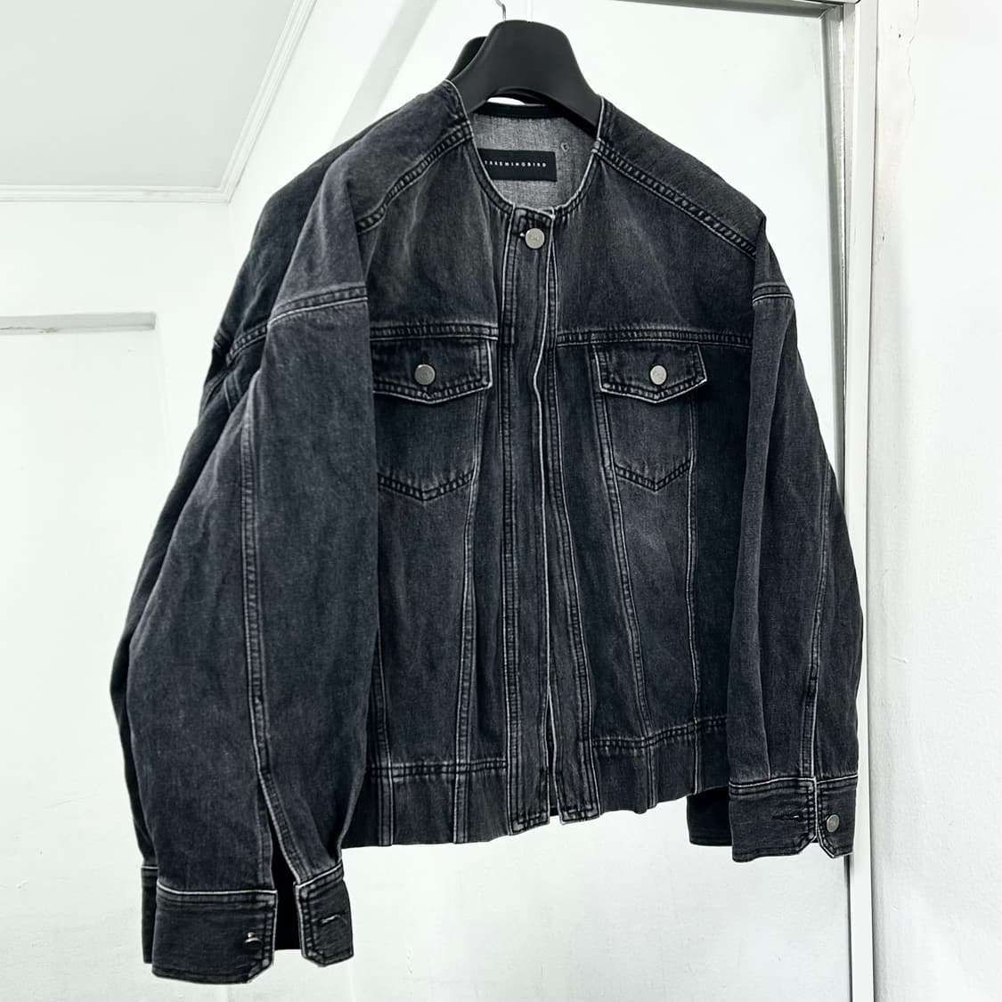 트리밍버드 원버튼 데님 셋업 자켓 상품이미지1