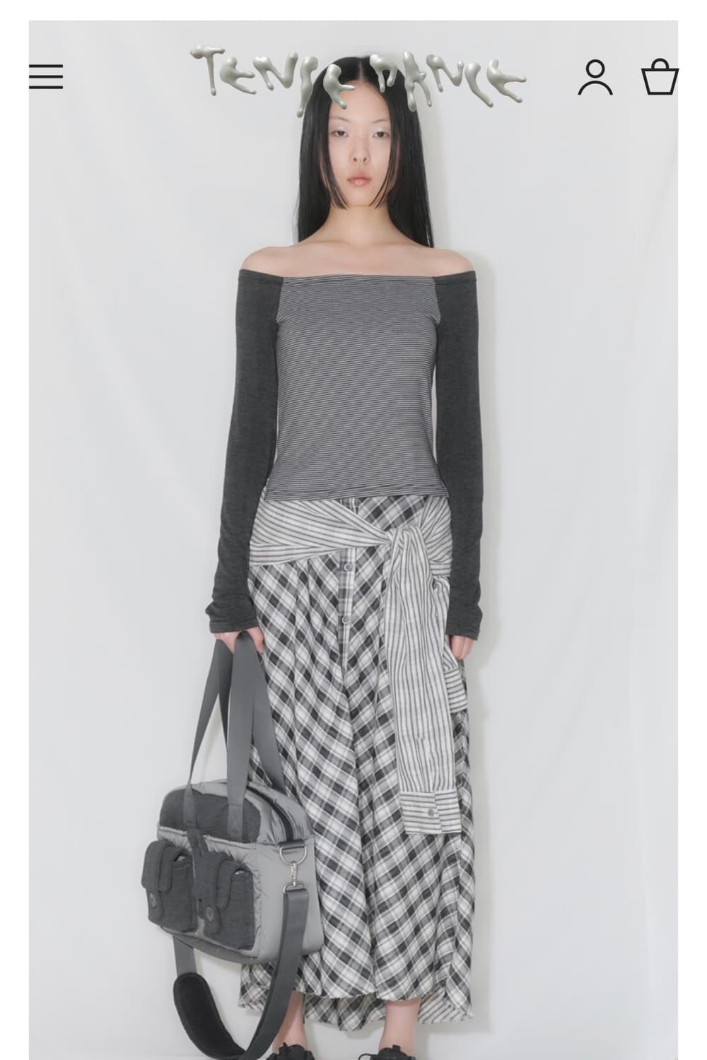 탠스댄스 Stripe off-shoulder_black  상품이미지3