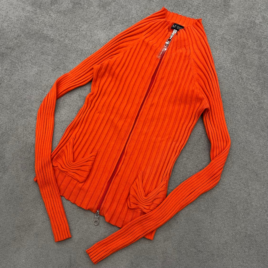 90 AJ Armani Jeans 오렌지색 니트 가디건 상품이미지1