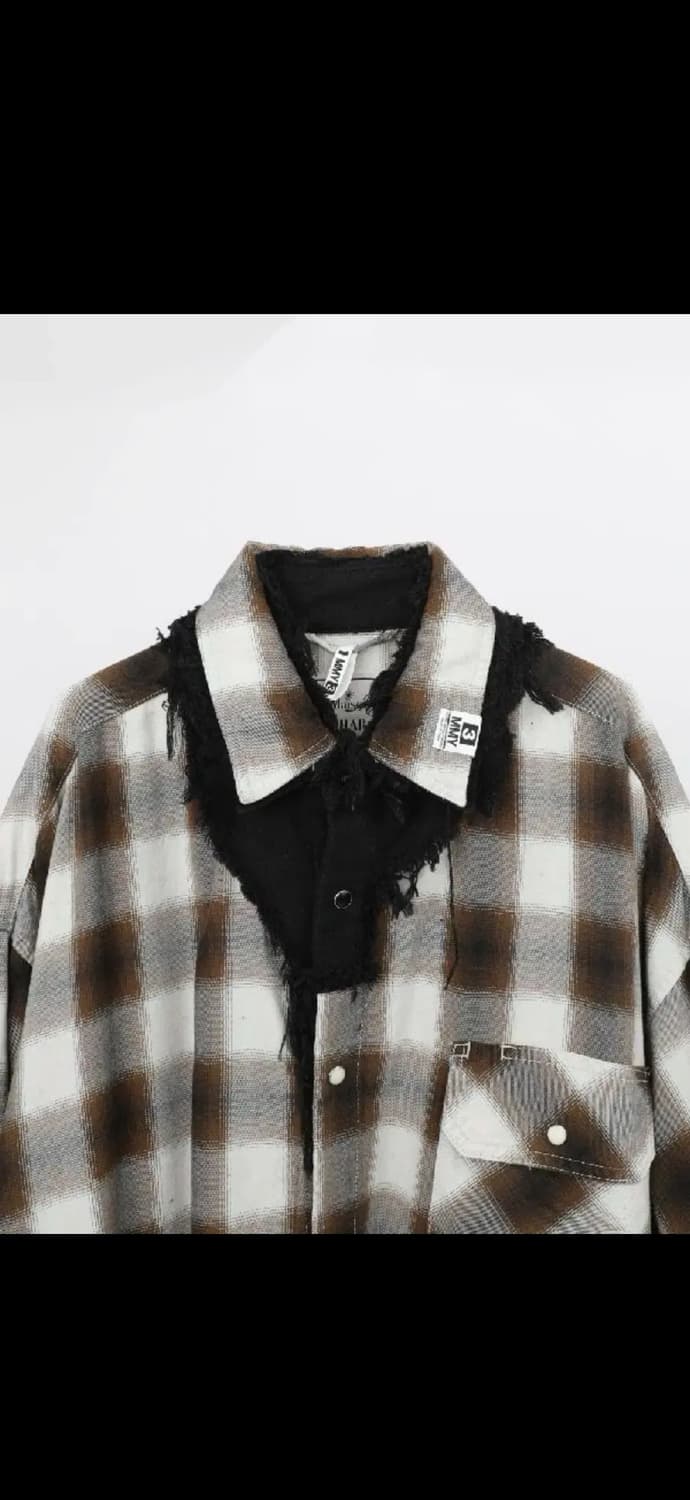 미하라 야스히로 디스트레스드 플레이드 롱슬리브셔츠44 상품이미지3