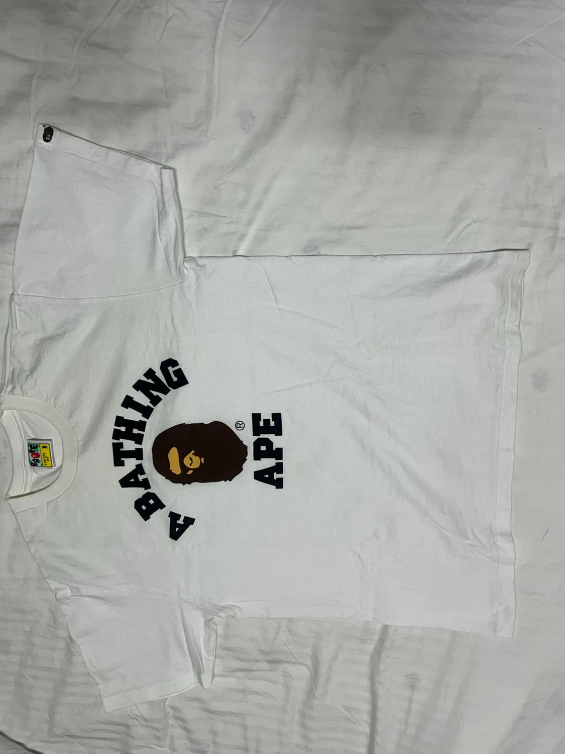 베이프 컬리지 티셔츠 화이트 M 상품이미지3