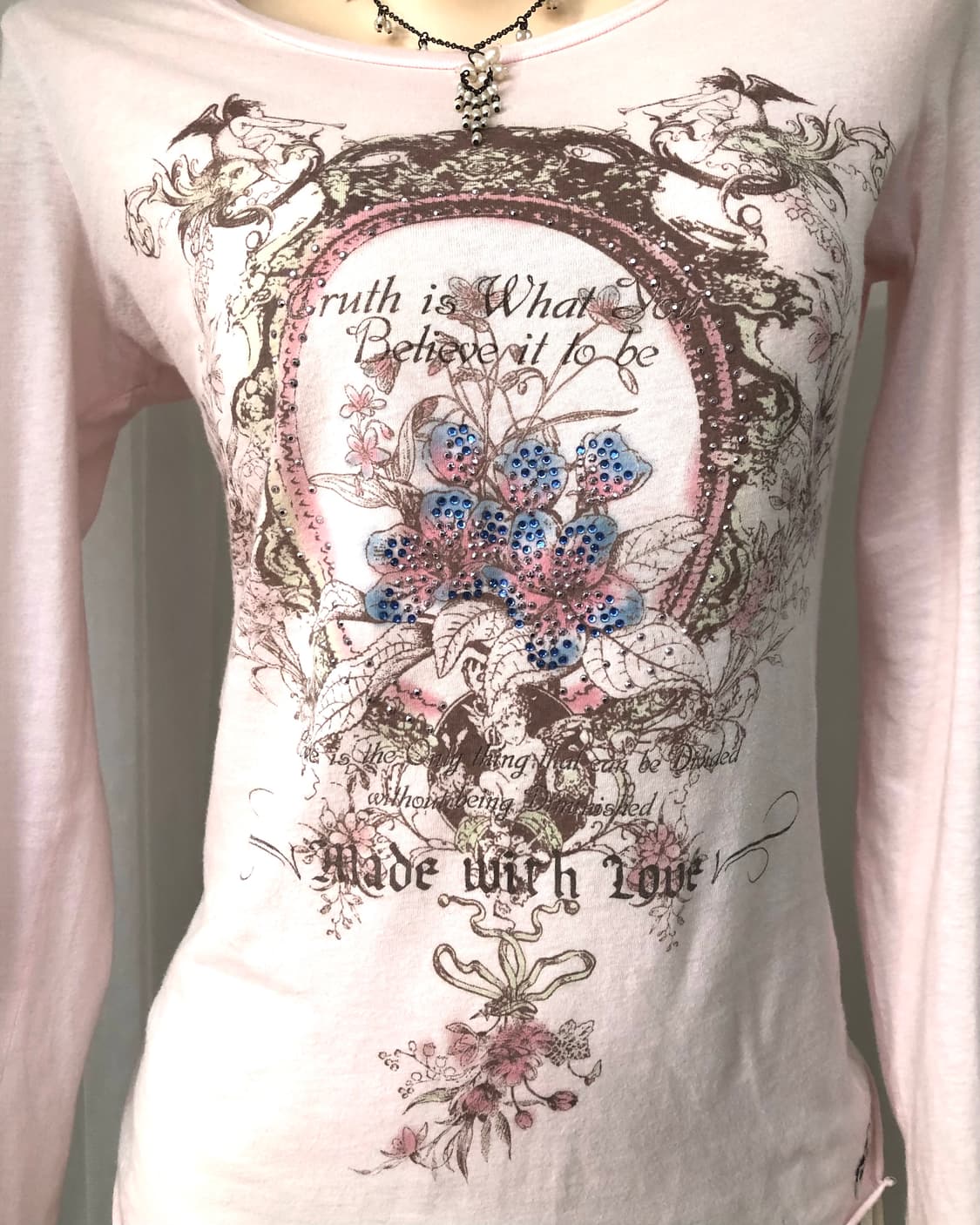 antique floral baby pink long sleeve 상품이미지3