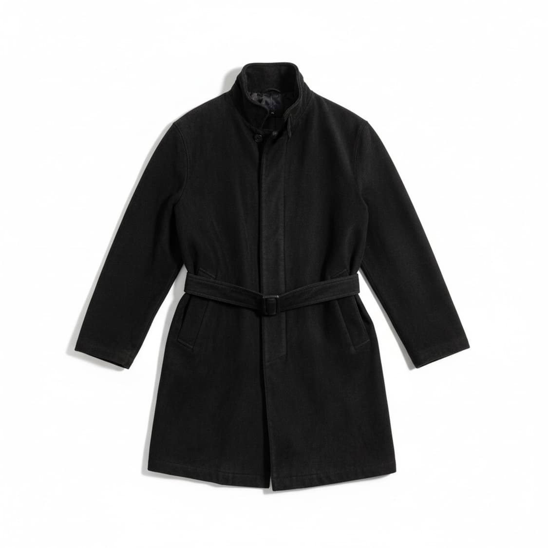 아르마니 블랙 벨트 코트 상품이미지1