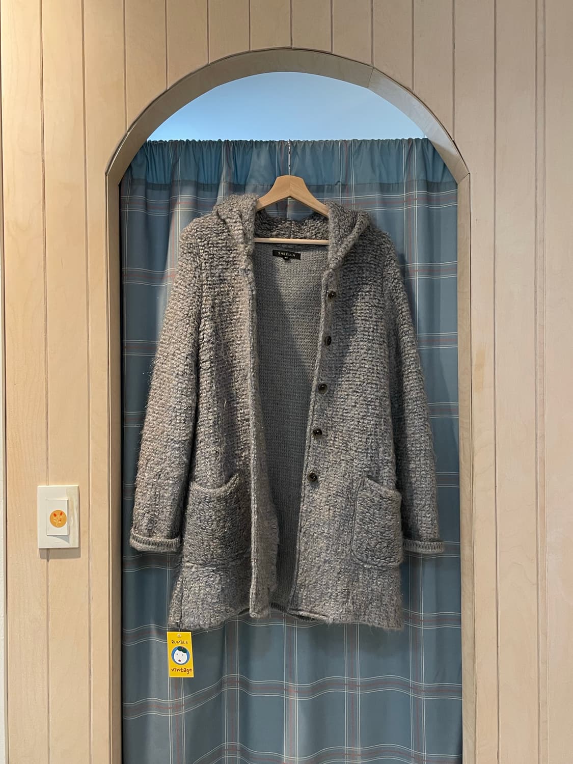 일본빈티지 모헤어 후드롱가디건 상품이미지4