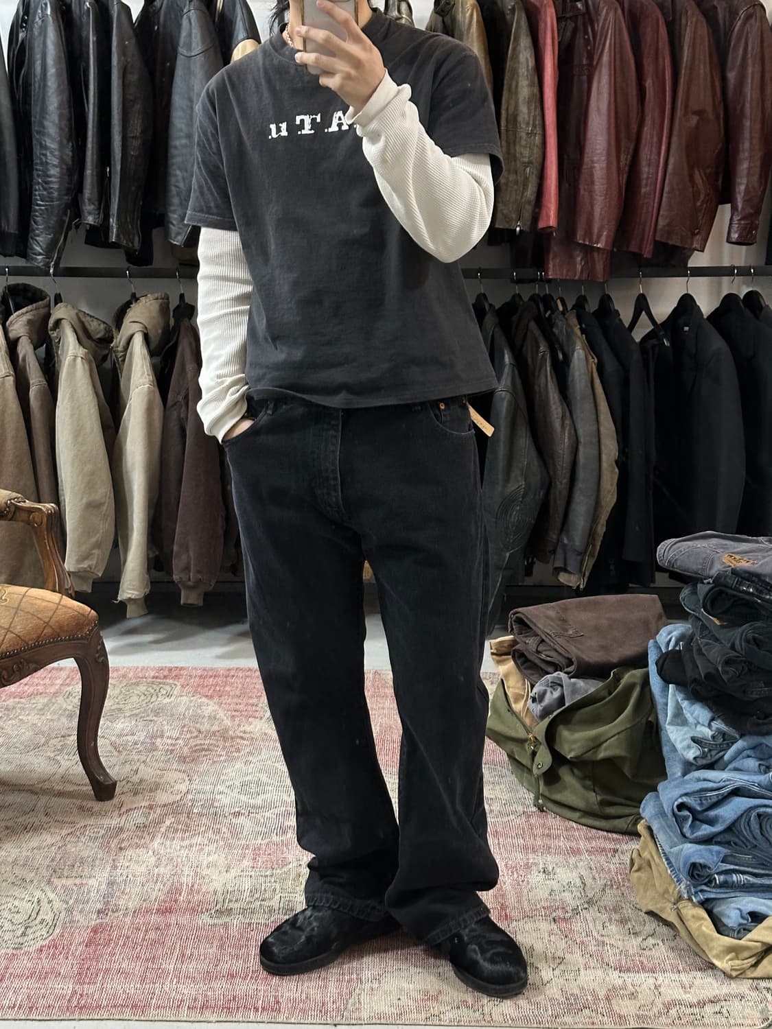 00's 리바이스 517 블랙 부츠컷 플레어진 상품이미지2